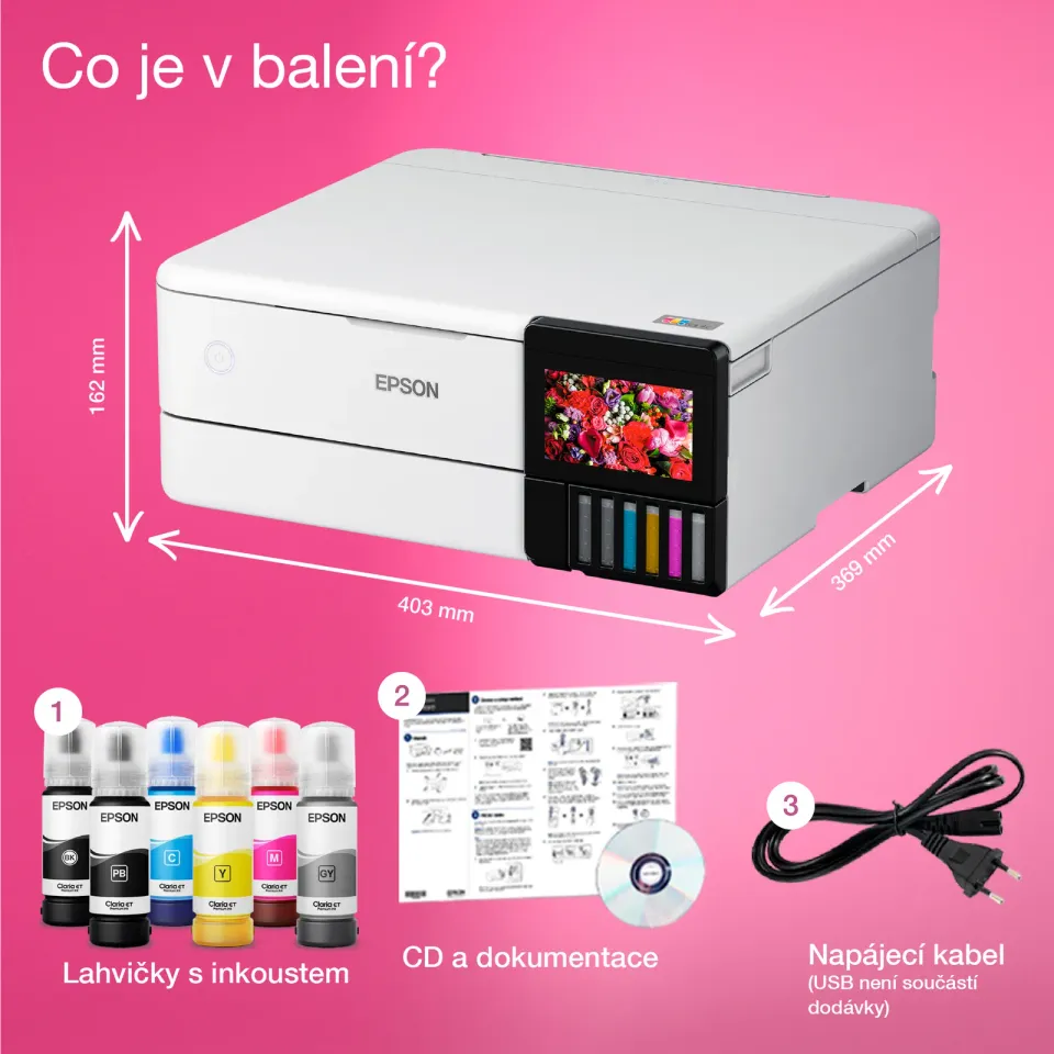 EPSON EcoTank L8160 - A4/16ppm/6ink/potiskDVD/Duplex//Wi-Fi/LAN/CISS