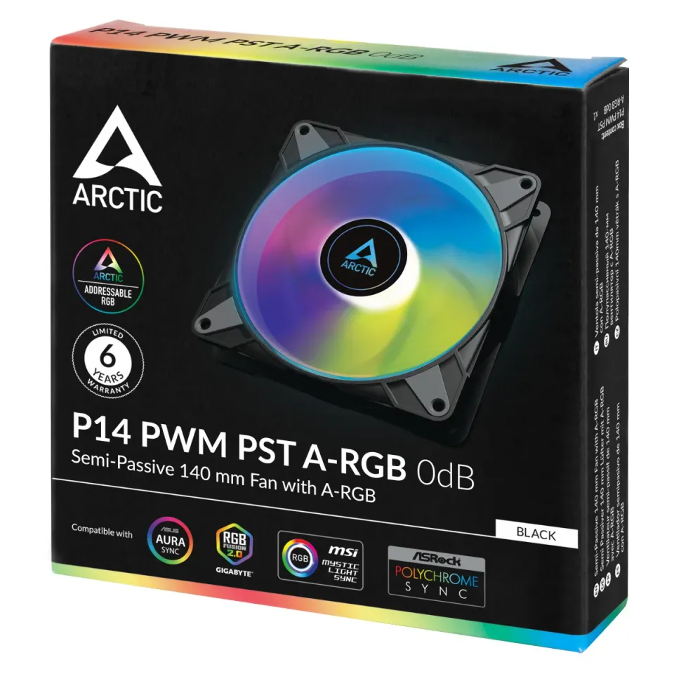 ARCTIC P14 PWM PST A-RGB 0dB – 140mm Pressure
