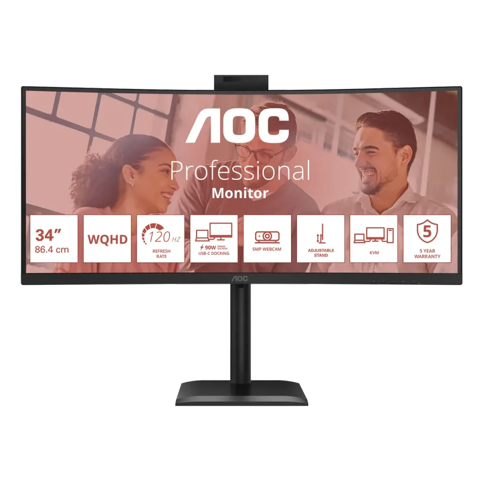 AOC LCD CU34E4CW 34" zakřivený VA/3440x1440@120Hz/4ms/350cd/2xHDMI/DP/4xUSB/USB-