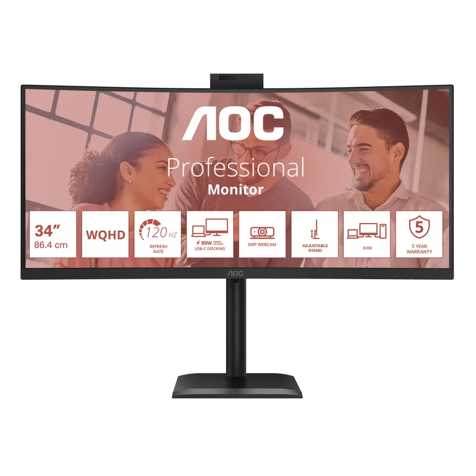 AOC LCD CU34E4CW 34" zakřivený VA/3440x1440@120Hz/4ms/350cd/2xHDMI/DP/4xUSB/USB-