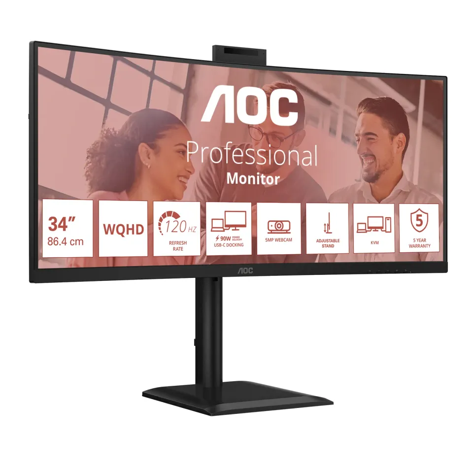 AOC LCD CU34E4CW 34" zakřivený VA/3440x1440@120Hz/4ms/350cd/2xHDMI/DP/4xUSB/USB-