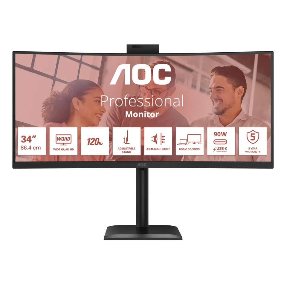 AOC LCD CU34E4CW 34" zakřivený VA/3440x1440@120Hz/4ms/350cd/2xHDMI/DP/4xUSB/USB-