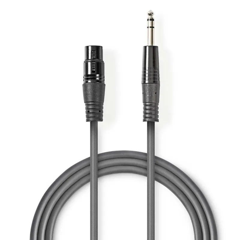 Nedis COTH15110GY15 - Vyvážený XLR Audiokabel | XLR 3pinová Zásuvka – 6,35mm Zás