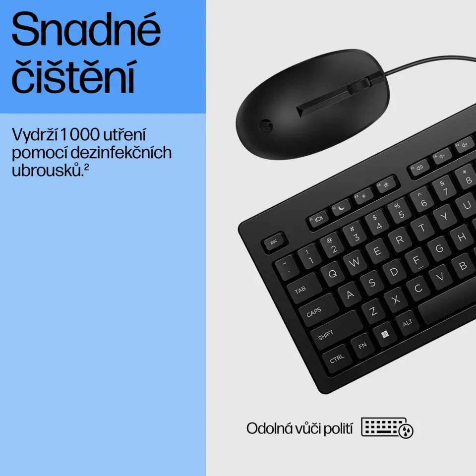 HP 225 Wired Mouse and Keyboard Combo G2- Česká-Slovenská