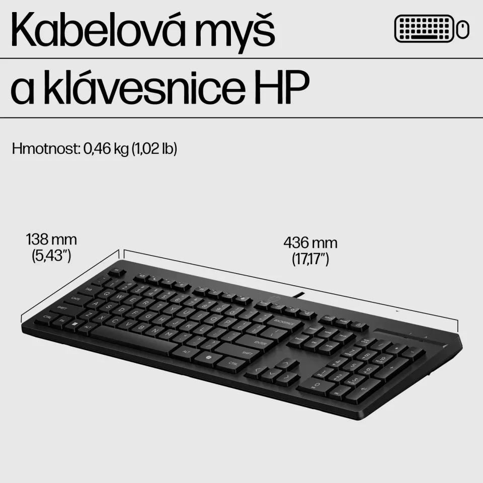 HP 225 Wired Mouse and Keyboard Combo G2- Česká-Slovenská