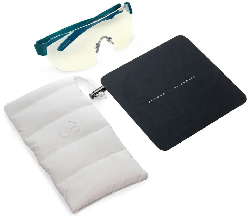 GUNNAR kancelářske/herní brýle ALIENWARE BERMUDA TRIANGLE * LIQUID TEAL *čirá skla * BLF 35 * GUNNAR focus