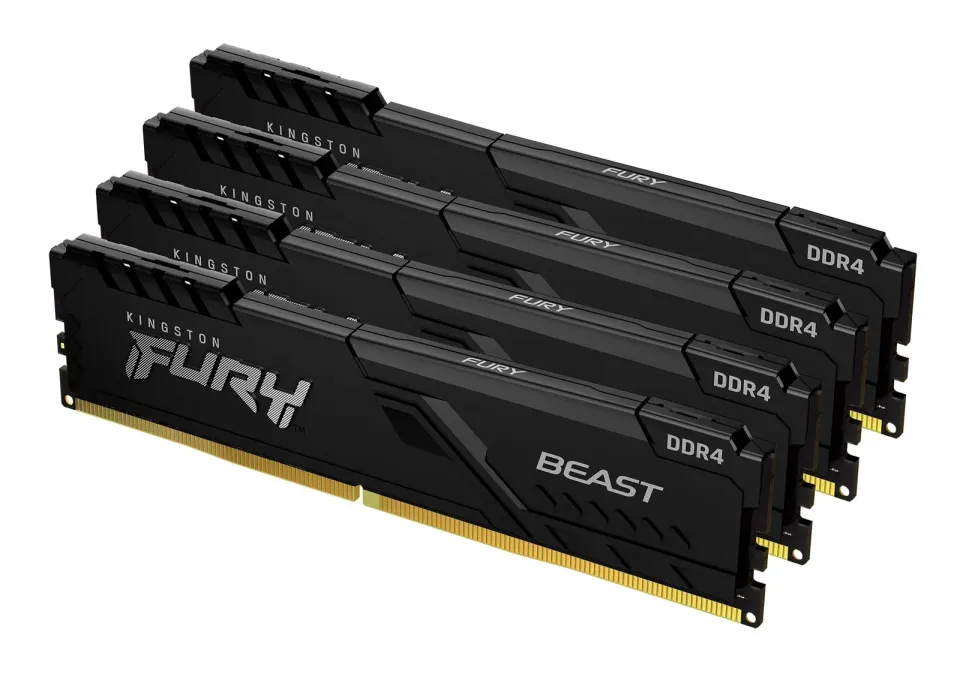 KINGSTON 128GB 3200MHz DDR4 CL16 DIMM (Kit of 4) FURY Beast Black