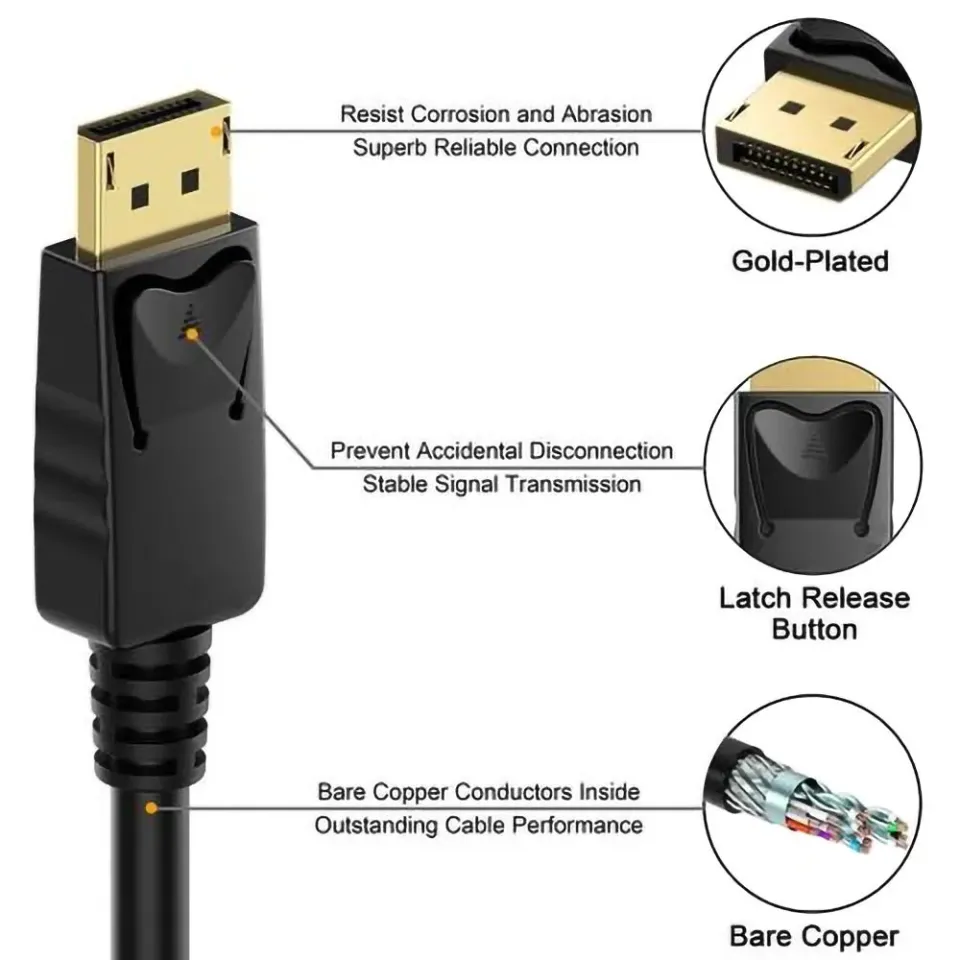 PREMIUMCORD DisplayPort 1.2 přípojný kabel M/M, zlacené konektory, 1.5m