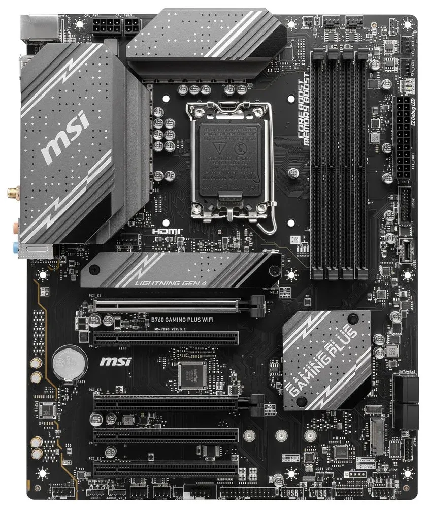 MSI B760 GAMING PLUS WIFI, 1700, Intel B760, 4xDDR5, ATX