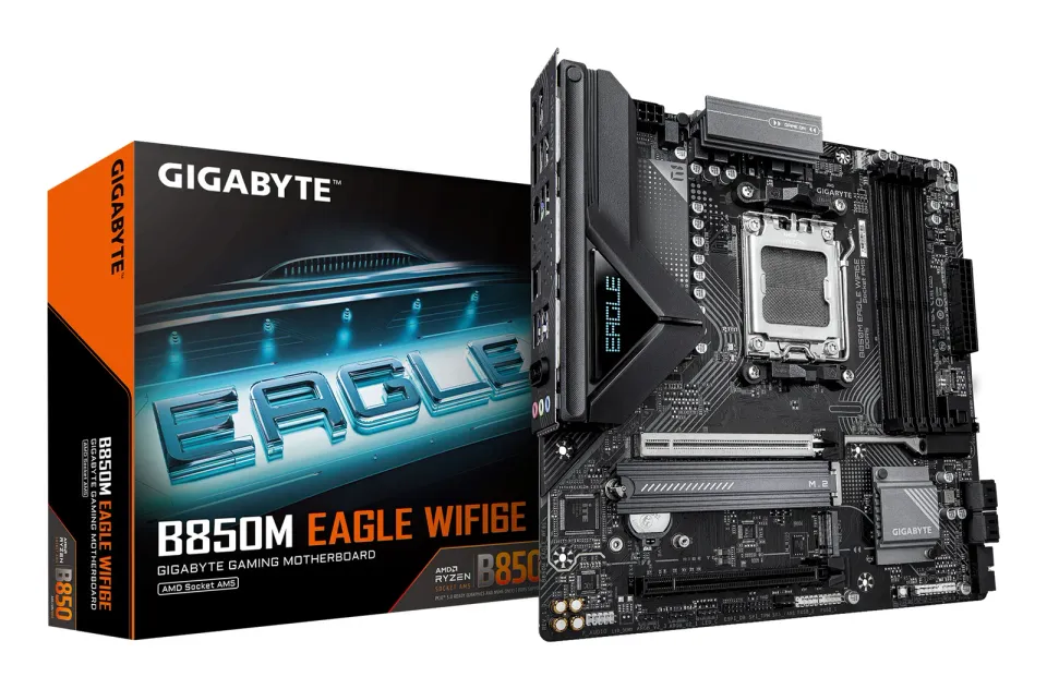 GIGABYTE MB Sc AM5 B850M EAGLE WF6E, AMD B850, 4xDDR5, 1xHDMI, 2xDP, Wifi, mATX
