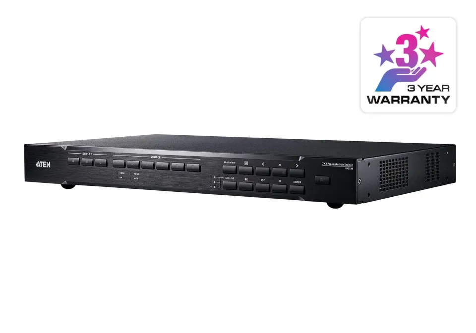 ATEN VP2730 7 x 3 Seamless Presentation Matrix Switch with Scaler, Streaming, Au