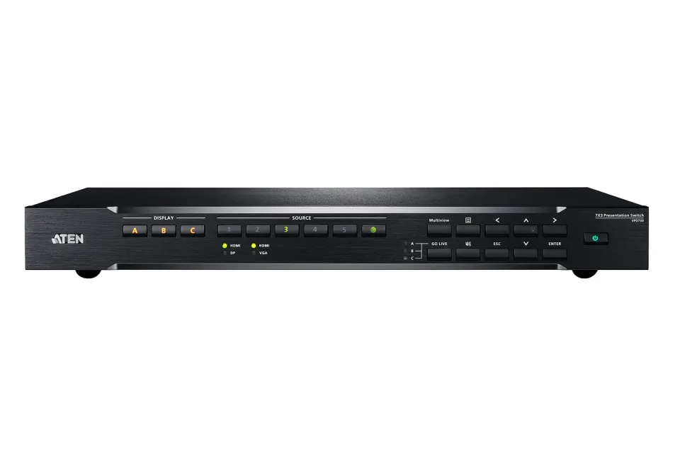 ATEN VP2730 7 x 3 Seamless Presentation Matrix Switch with Scaler, Streaming, Au
