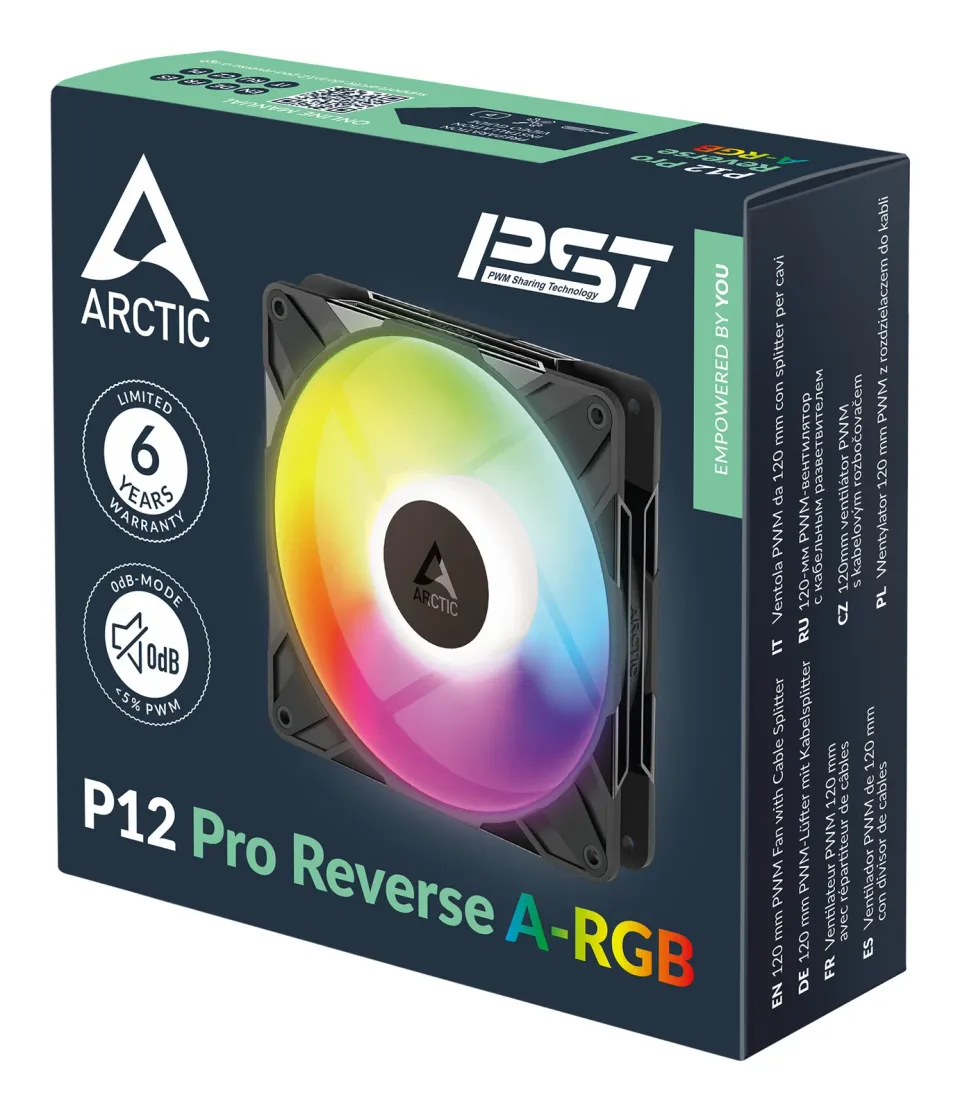 ARCTIC P12 Pro A-RGB Reverse Value pack (3 ks) ventilátor - 120mm, black