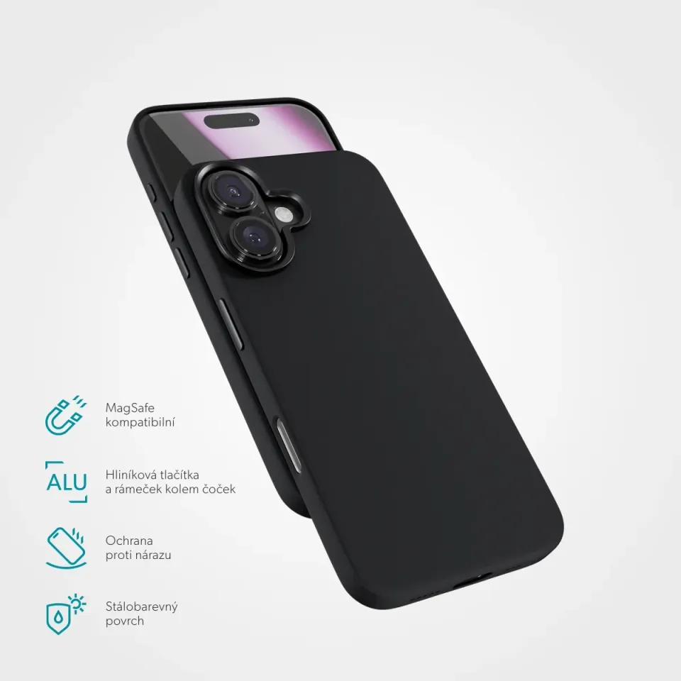 Epico Mag+ Silicone Pro kryt iPhone 16 - černý