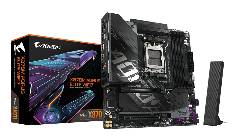 GIGABYTE MB Sc AM5 X870M A ELITE WF7, AMD X870, 4xDDR5, 2xUSB-C, 2xHDMI, Wifi, mATX