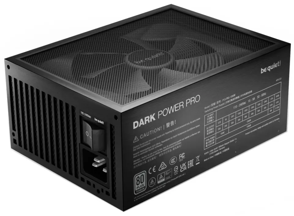 OPRAVENÉ - Be quiet! / zdroj DARK POWER PRO 13 1300W / ATX3.0 / active PFC / 135mm fan / 80PLUS Titanium / modulární