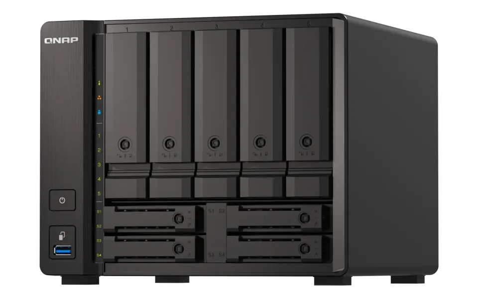 QNAP TS-h973AX-32G (Ryzen 2,2GHz, ZFS, 32GB RAM, 5x 3,5" + 4x 2,5" SATA/2x U.2, 2x 2,5GbE, 1x 10GbE)