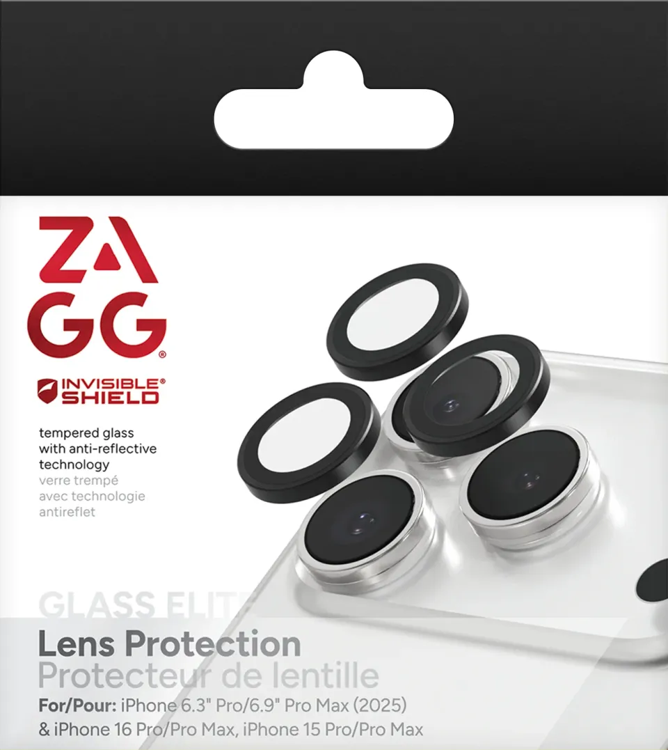 ZAGG Ochranná čočka Premium pro Apple 17 Pro/17 Pro Max/16 Pro/16 Pro Max/15 Pro/15 Pro Max - černá