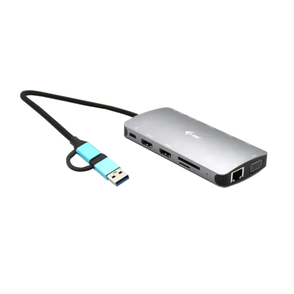 I-tec USB 3.0 USB-C/Thunderbolt 3x Display Metal Nano Dock with LAN + Power Deli
