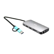 I-tec USB 3.0 USB-C/Thunderbolt 3x Display Metal Nano Dock with LAN + Power Deli