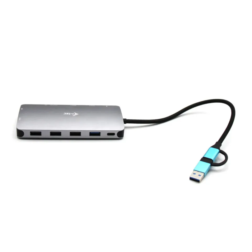 I-tec USB 3.0 USB-C/Thunderbolt 3x Display Metal Nano Dock with LAN + Power Deli