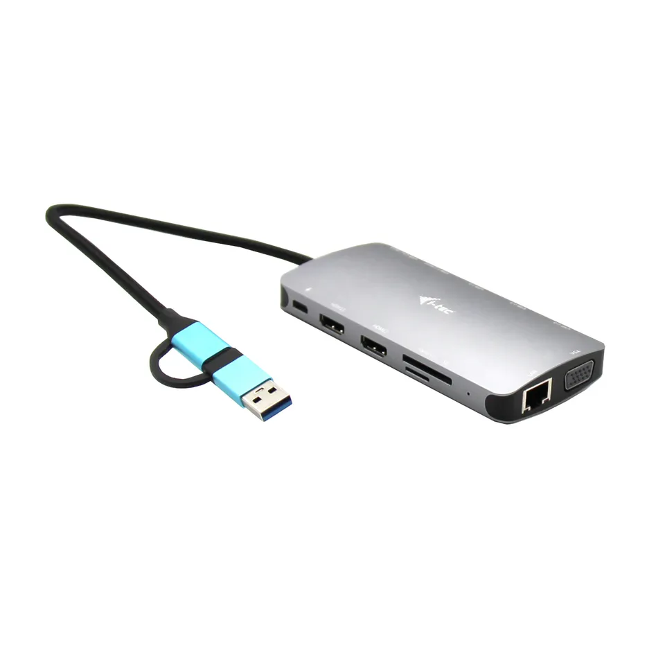 I-tec USB 3.0 USB-C/Thunderbolt 3x Display Metal Nano Dock with LAN + Power Deli