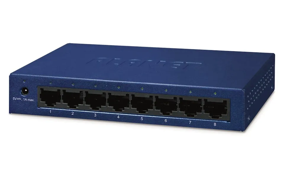 Planet GSD-803 switch 10/100/1000 (8× 1000Base-T), 802.3az, kov, fanless