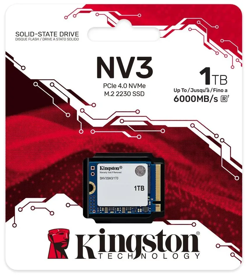 Kingston Flash SSD 1000G NV3 M.2 2230 PCIe 4.0 NVMe SSD
