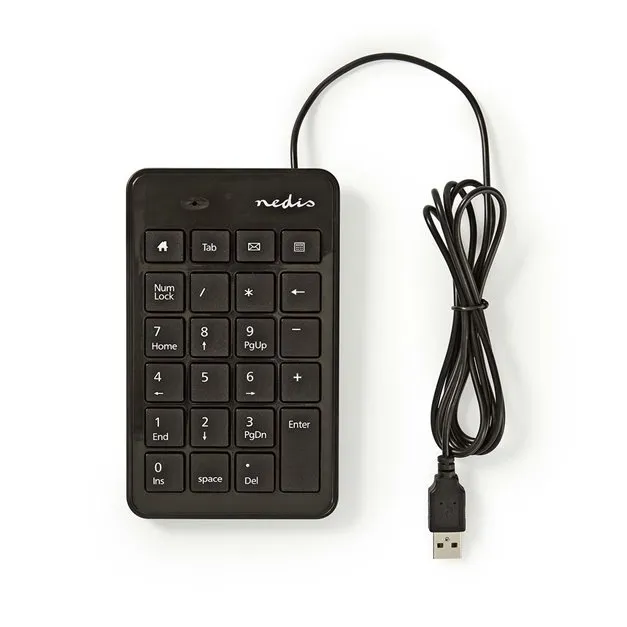 Nedis KBNM100BK - Kabelová Numerická Klávesnice | USB | Černá barva