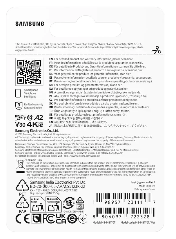 Samsung micro SD karta T7 - 1TB + USB adaptér