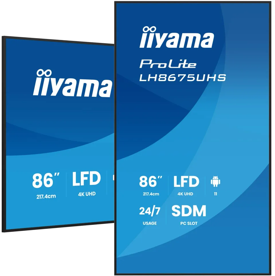 86" iiyama LH8675UHS-B2AG:IPS,4K,24/7,Android 11