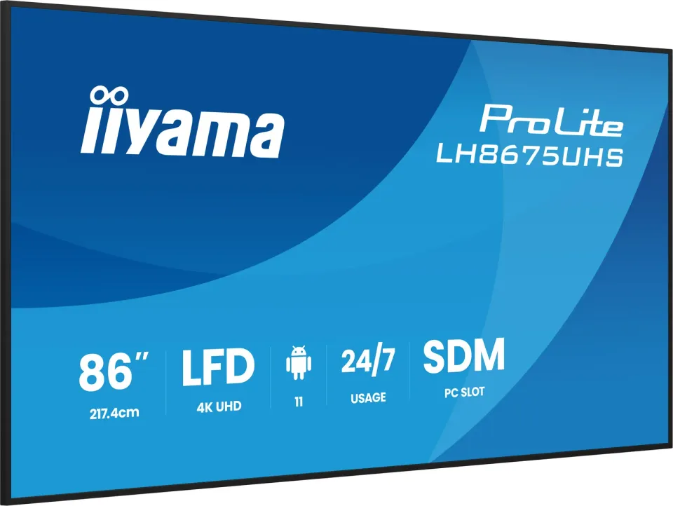 86" iiyama LH8675UHS-B2AG:IPS,4K,24/7,Android 11
