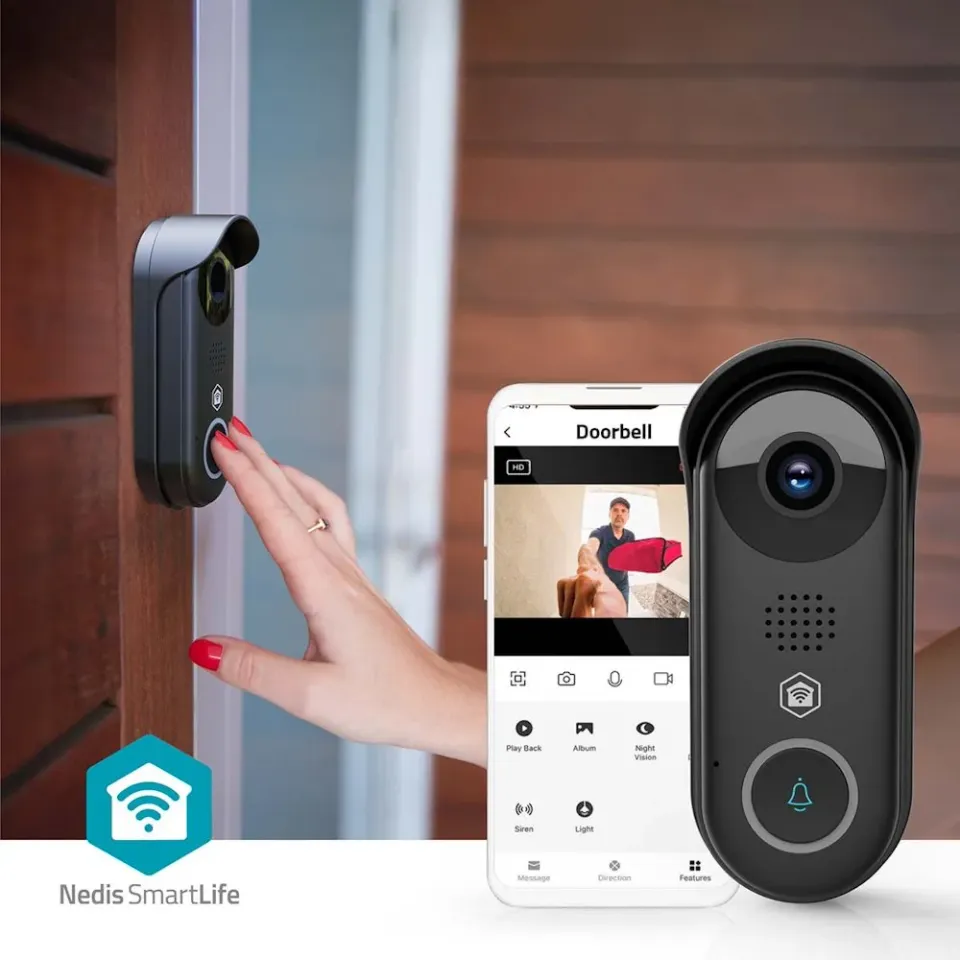 Nedis WIFICDP11BK SmartLife Dveřní Video Telefon | Wi-Fi | Transformátor | Full