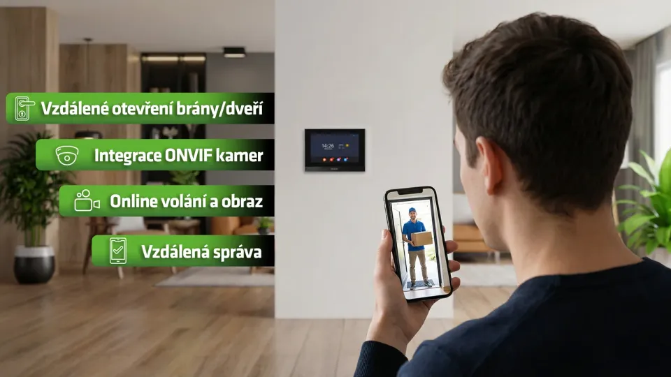 EVOLVEO DoorPhone ID-2, 2drátový videotelefon pro dva byty s RFID, otiskem prstu