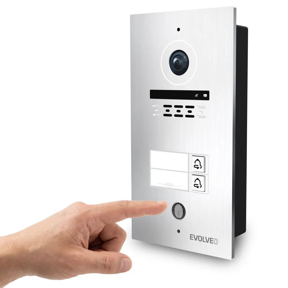 EVOLVEO DoorPhone ID-2, 2drátový videotelefon pro dva byty s RFID, otiskem prstu