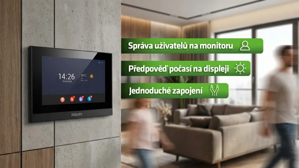 EVOLVEO DoorPhone ID-2, 2drátový videotelefon pro dva byty s RFID, otiskem prstu