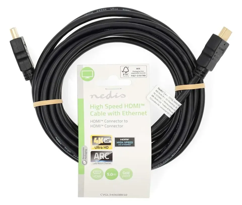 Nedis CVGL34060BK50 - High Speed HDMI Kabel s Ethernetem | Konektor HDMI - HDMI