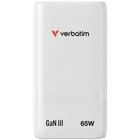 VERBATIM GaN Nabíječka Fold 'n' Go 65W, 2xUSB-C, bílá