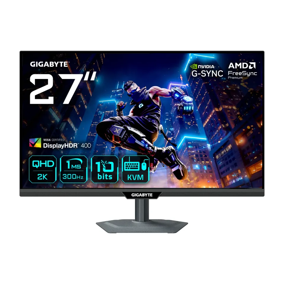 GIGABYTE LCD - 27" Gaming monitor M27Q3, IPS, 2560 x 1440 QHD, 300Hz, 1000:1, 400cd/m2, 1ms, 2xHDMI, 1xDP