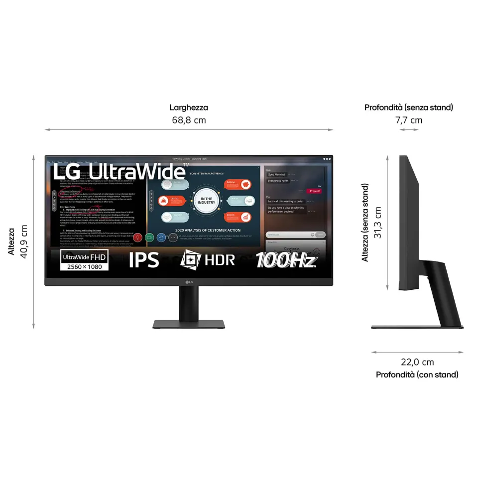 LG UltraWide/29U511A-B/29"/IPS/2560x1080/100Hz/1ms/Černá/2R
