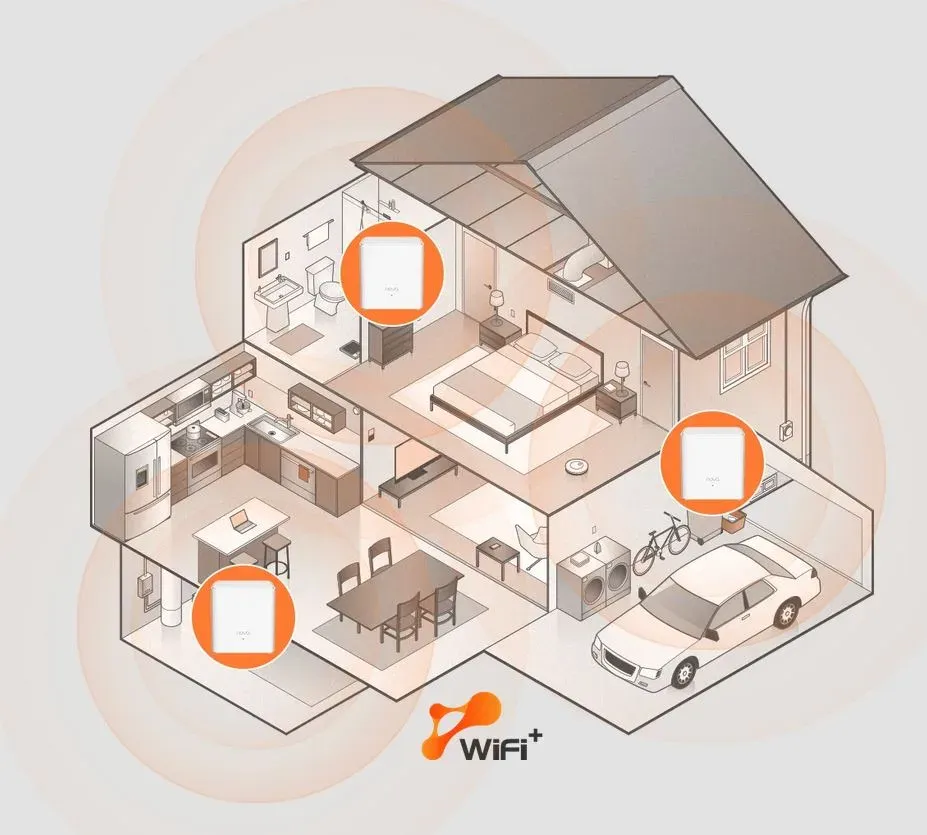 Tenda Nova EX3 (2-pack) WiFi 6 AX1500 Mesh Gigabit system, 4xGLAN/GWAN, WPA3, VPN, CZ aplikace