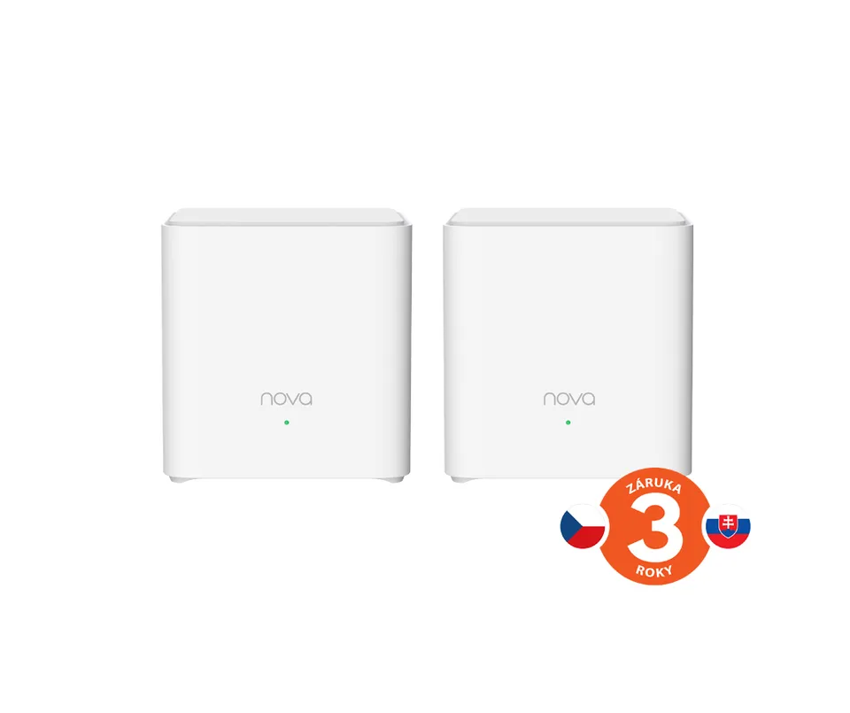 Tenda Nova EX3 (2-pack) WiFi 6 AX1500 Mesh Gigabit system, 4xGLAN/GWAN, WPA3, VPN, CZ aplikace