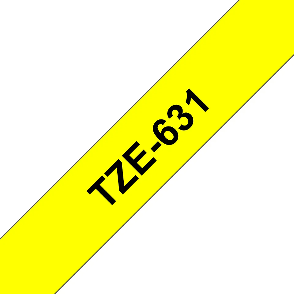 Brother - TZe-631, žlutá / černá (12mm, laminovaná)
