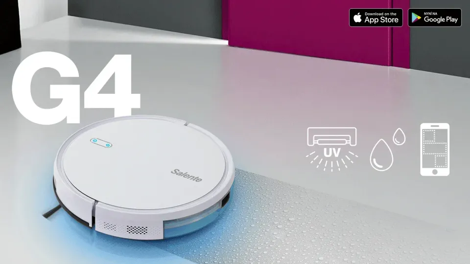 Salente G4, robotický vysavač, stírání vodou, UVC sterilizace, bílý