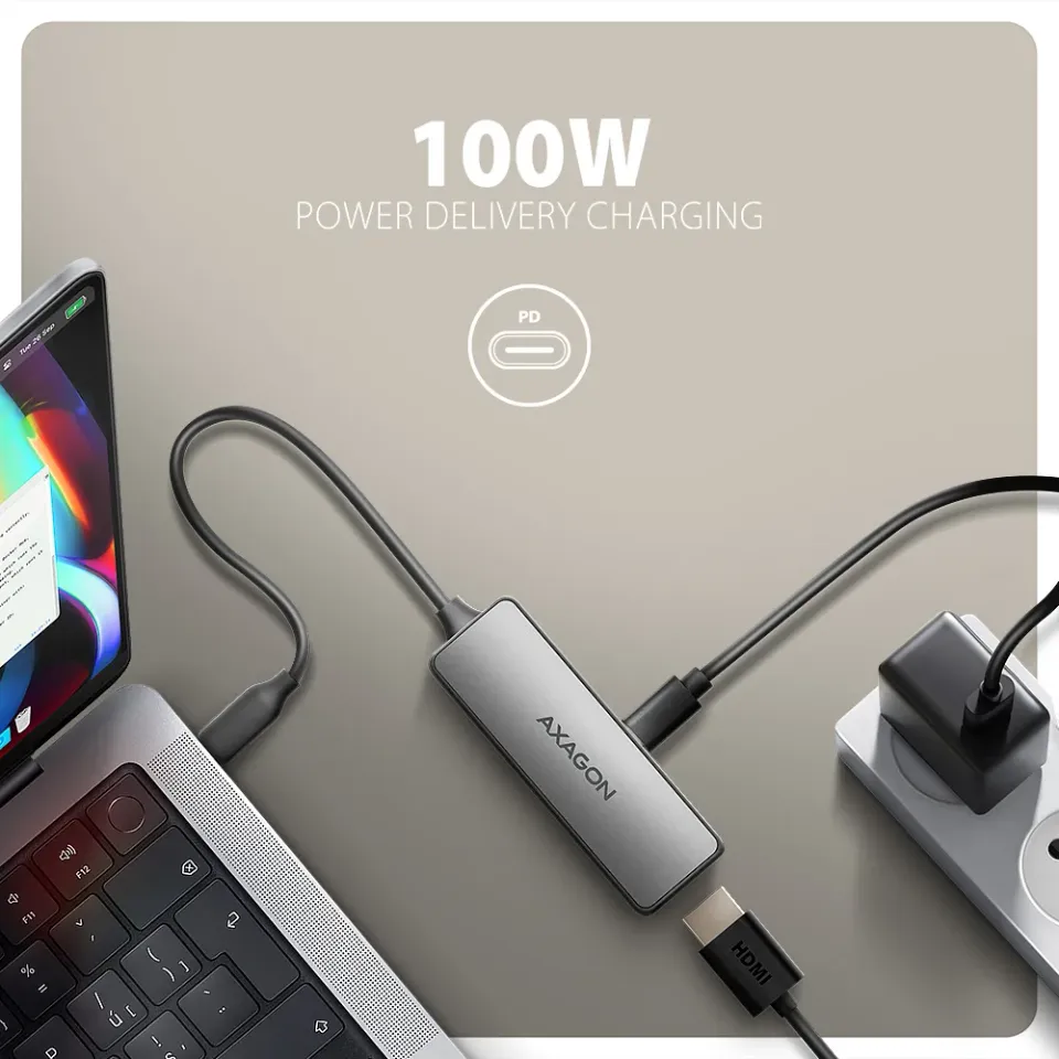 AXAGON RVC-HI8KPD, USB-C -> HDMI 2.1 redukce / adaptér, 8K/60Hz, 4K/144Hz, HDR10
