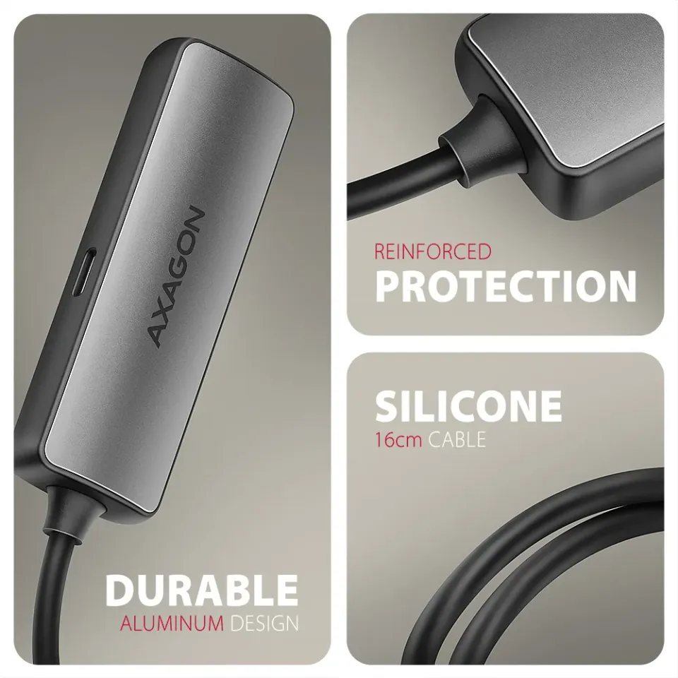 AXAGON RVC-HI8KPD, USB-C -> HDMI 2.1 redukce / adaptér, 8K/60Hz, 4K/144Hz, HDR10