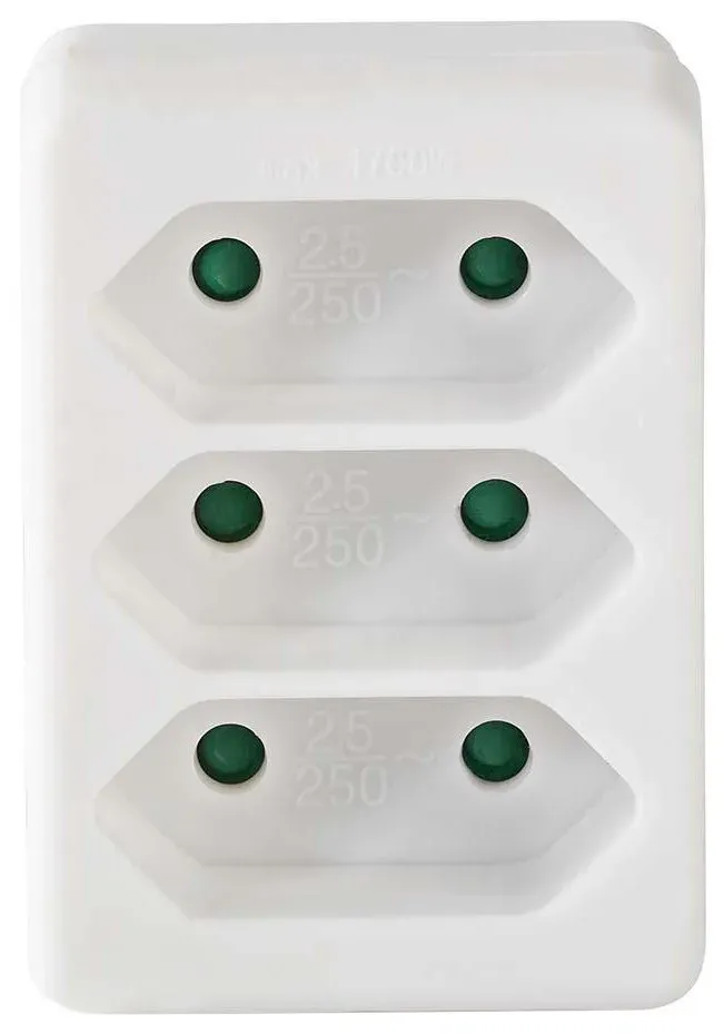NEDIS síťový rozbočovač/ 3x zásuvka typu C (bez kolíku)/ 250 V AC 50/60 Hz/ 2,5 A/ 1700 W/ bílý