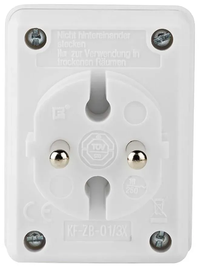 NEDIS síťový rozbočovač/ 3x zásuvka typu C (bez kolíku)/ 250 V AC 50/60 Hz/ 2,5 A/ 1700 W/ bílý