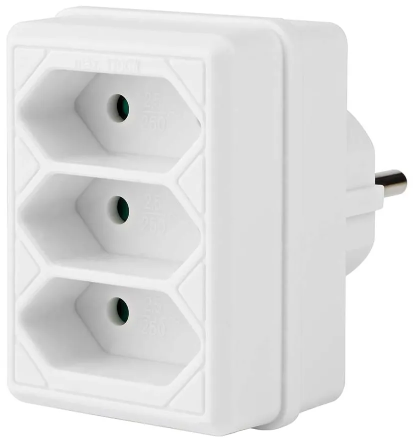 NEDIS síťový rozbočovač/ 3x zásuvka typu C (bez kolíku)/ 250 V AC 50/60 Hz/ 2,5 A/ 1700 W/ bílý