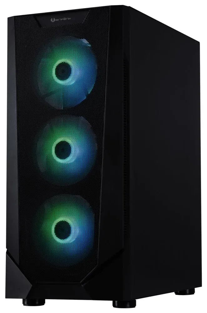 BitFenix skříň C60 Negro / ATX / 4x 120mm ARGB fan + controller / 2xUSB 2.0 / USB 3.0 / tvrzené sklo / černá